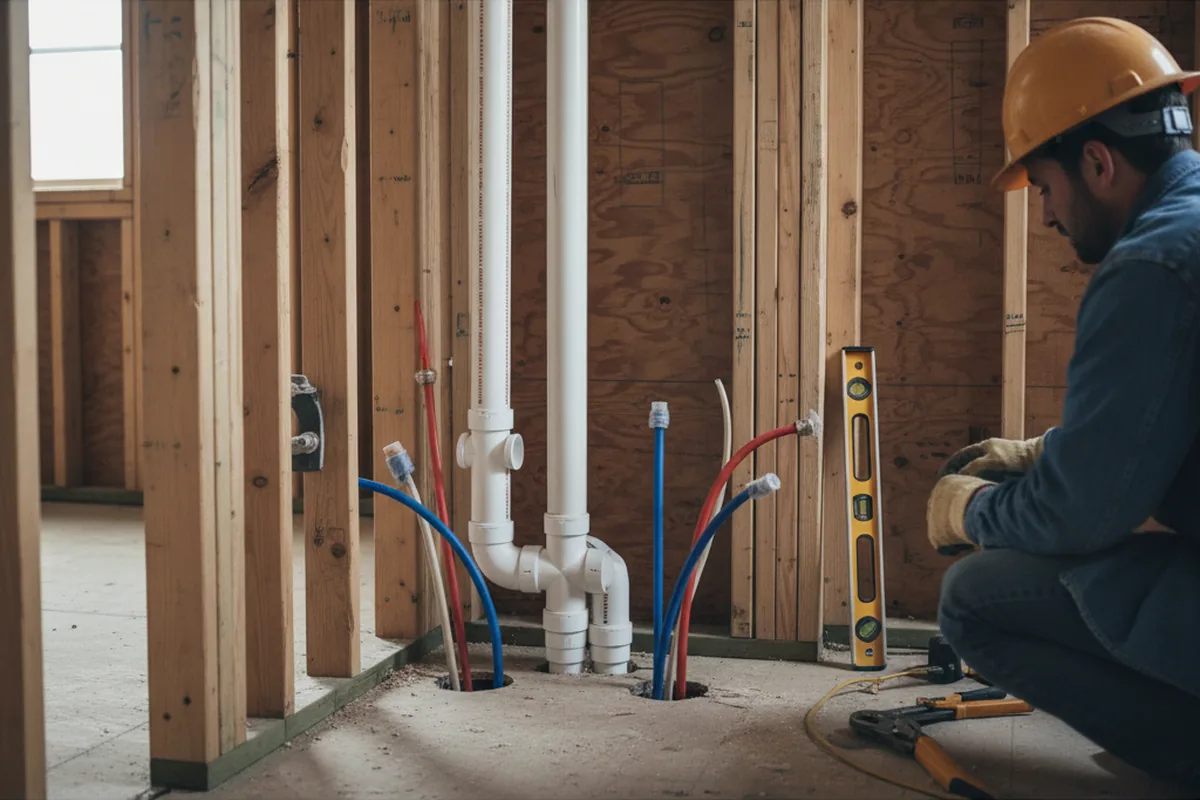 Drain and supply rough-in during Drain Cleaning in Conception Junction